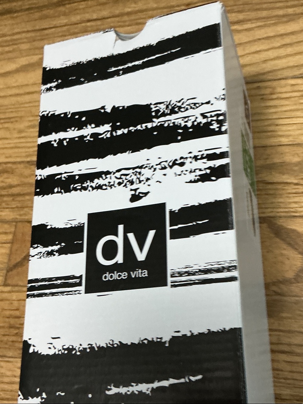 Dolce Vita Black and White Striped Box with dv Logo